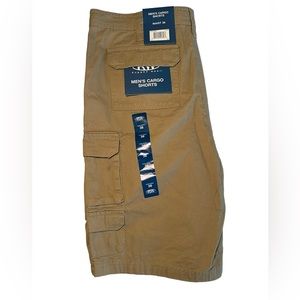 Rugged Wear Men’s Cargo Shorts Tan Khaki 9”Inseam